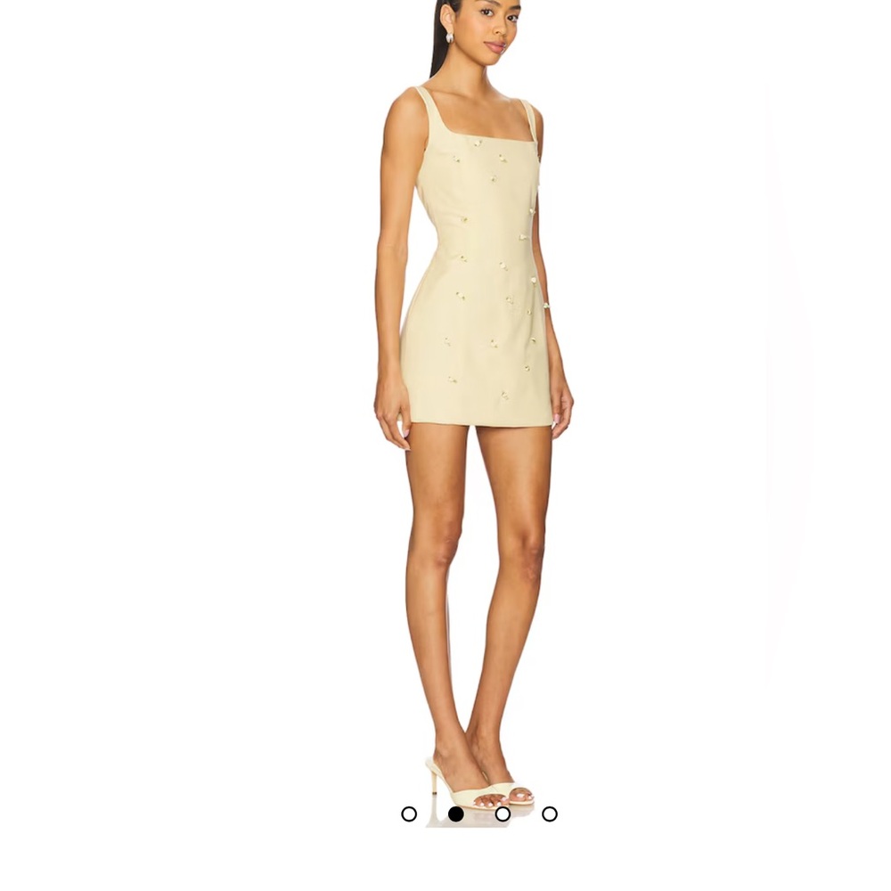 Milkwhite Mini Dress With Bows in Yellow size medium new with tags - Picture 2 of 8